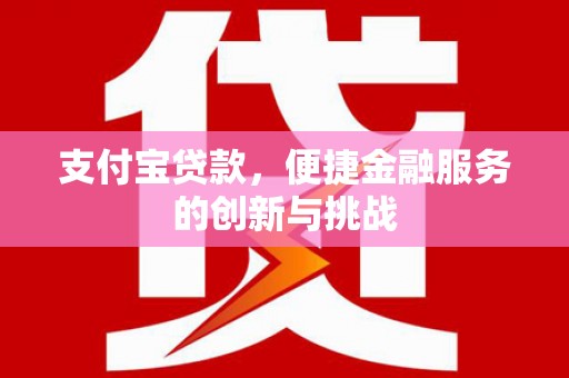 武进支付宝贷款，便捷金融服务的创新与挑战