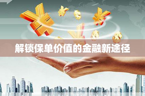 武进解锁保单价值的金融新途径