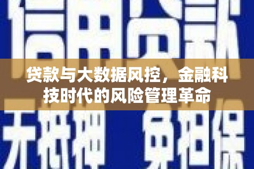 武进贷款与大数据风控，金融科技时代的风险管理革命