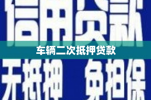 武进车辆二次抵押贷款