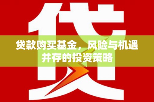 武进贷款购买基金，风险与机遇并存的投资策略