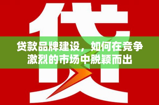 武进贷款品牌建设，如何在竞争激烈的市场中脱颖而出
