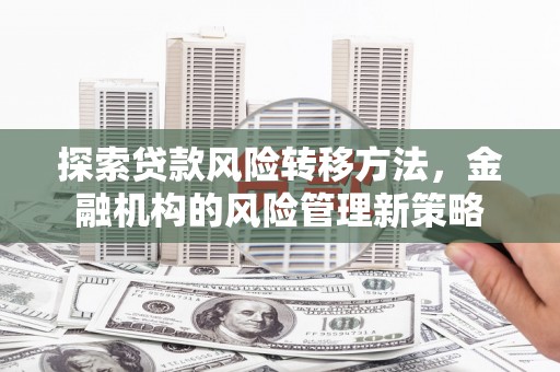武进探索贷款风险转移方法，金融机构的风险管理新策略