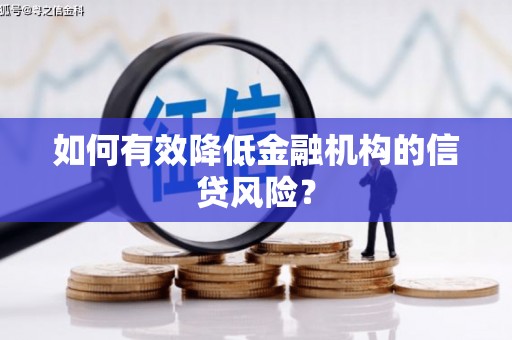武进如何有效降低金融机构的信贷风险？