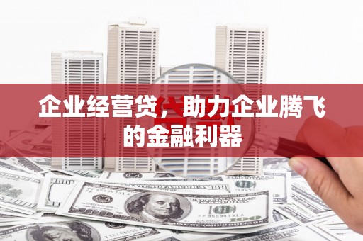 武进企业经营贷，助力企业腾飞的金融利器