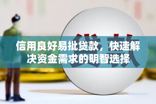 武进信用良好易批贷款，快速解决资金需求的明智选择