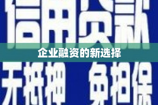 武进企业融资的新选择