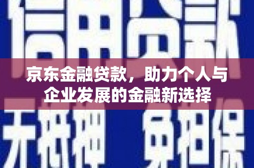 武进京东金融贷款，助力个人与企业发展的金融新选择