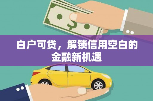 武进白户可贷，解锁信用空白的金融新机遇
