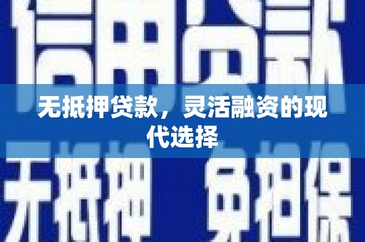 武进无抵押贷款，灵活融资的现代选择