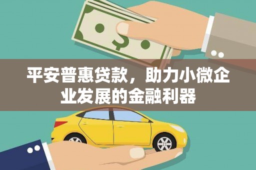 武进平安普惠贷款，助力小微企业发展的金融利器