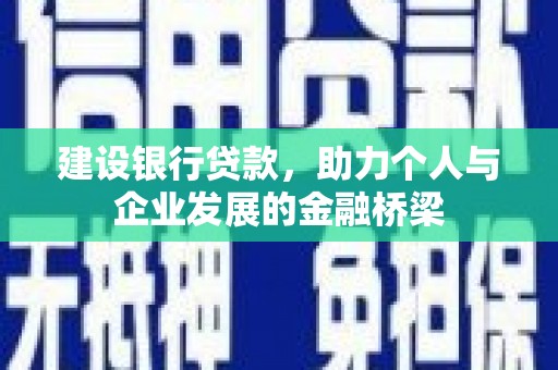 武进建设银行贷款，助力个人与企业发展的金融桥梁