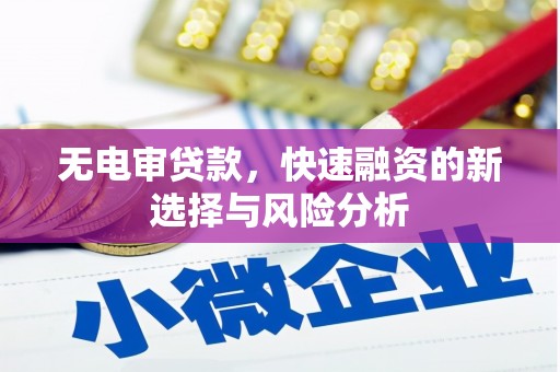 武进无电审贷款，快速融资的新选择与风险分析