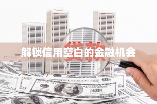 武进解锁信用空白的金融机会