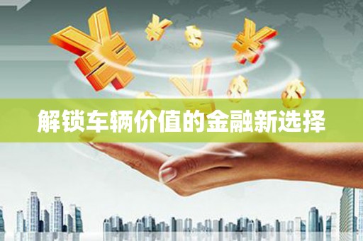 武进解锁车辆价值的金融新选择