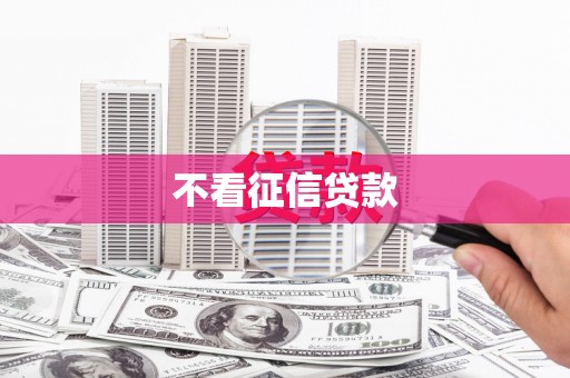 武进不看征信贷款