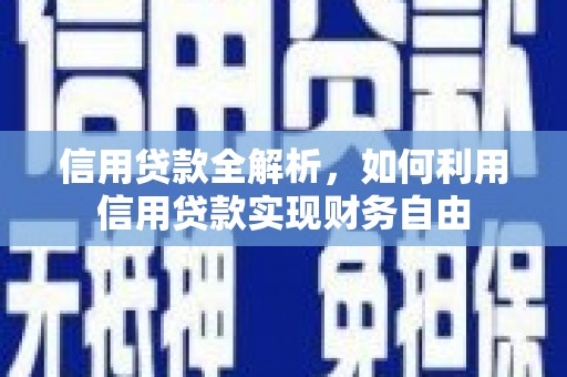 武进信用贷款全解析，如何利用信用贷款实现财务自由