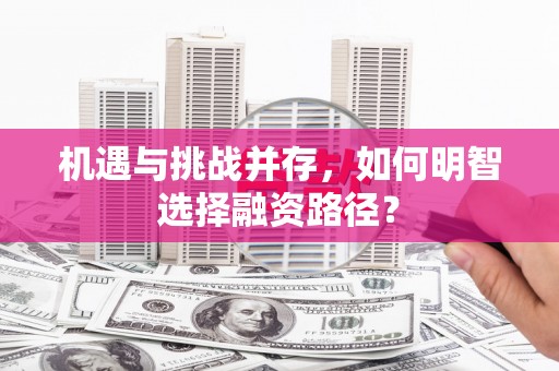 武进机遇与挑战并存，如何明智选择融资路径？