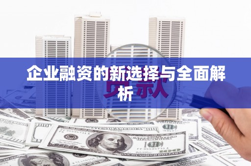 武进企业融资的新选择与全面解析